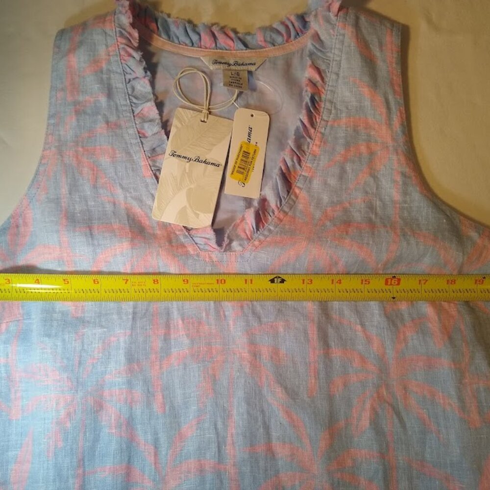 Vacation-Ready!  NWT Tommy Bahama Two Palms L  linen dress - Picture 11 of 16